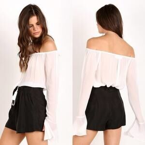 NEW Line & Dot Amelie Peasant Tassel Blouse Boho Chic Size XS